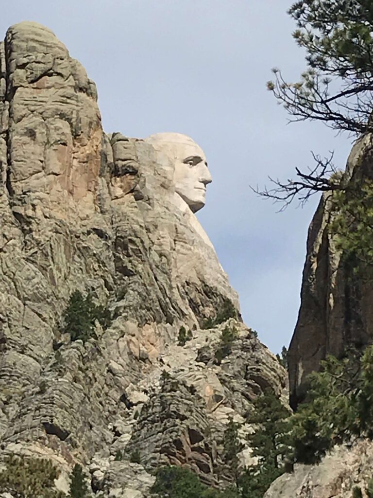 Side view of Washington at Mt. Rushmore